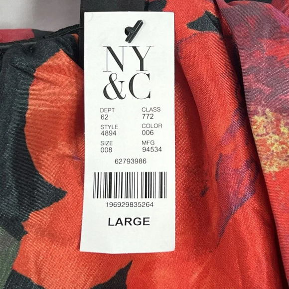 New York & Company Floral Print Off Shoulder Flare Dress Multicolor Sz Large NWT - Picture 10 of 13
